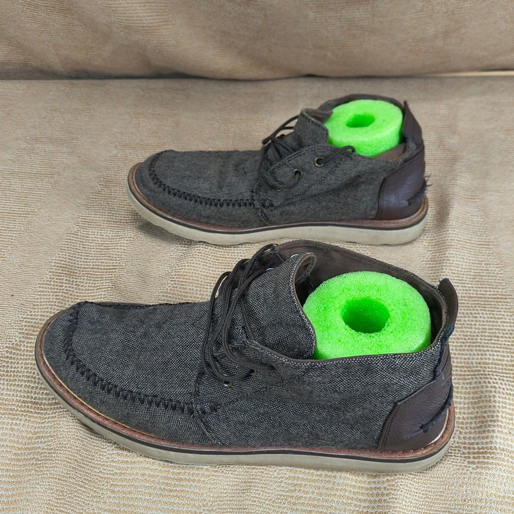TOMS Paseo Mid Mens 11.5‎ Charcoal Grey Canvas Chukka Boots 10010816 - Picture 8 of 13